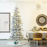 Glitzhome 8 Ft Pre-Lit Fir Artificial Christmas Tree