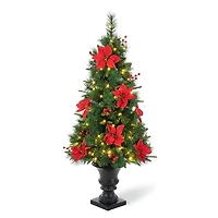 Glitzhome Pre-Lit Porch 4 Foot Pine Christmas Tree