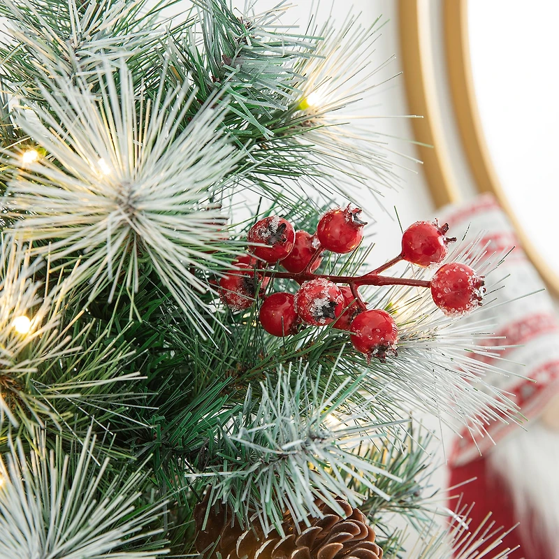 Glitzhome 5 Ft 2pc Pre-Lit Porch Pine Christmas Tree