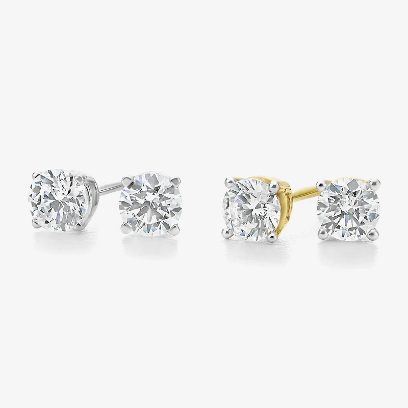 Ever Star 1/ CT. T.W. Lab-Grown (G / SI1-SI2) Diamond 10K or 14K Gold Round Stud Earrings