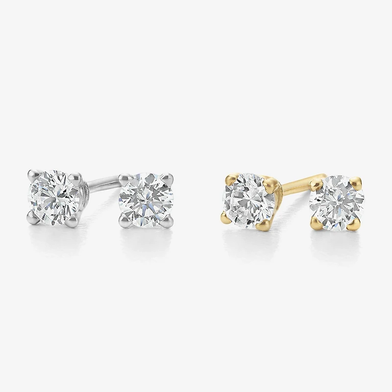 ( G/SI1-SI2 ) 1/4 CT. T.W. Lab-Grown Diamond 14K Gold Round Stud Earrings