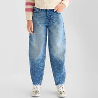 Thereabouts Little & Big Kid Girls Barrel Jean High Rise Loose Fit