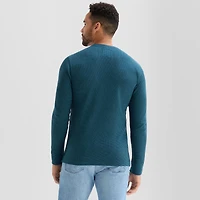 St. John's Bay Waffle Mens Crew Neck Long Sleeve Classic Fit Thermal Top