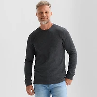 St. John's Bay Waffle Mens Crew Neck Long Sleeve Classic Fit Thermal Top