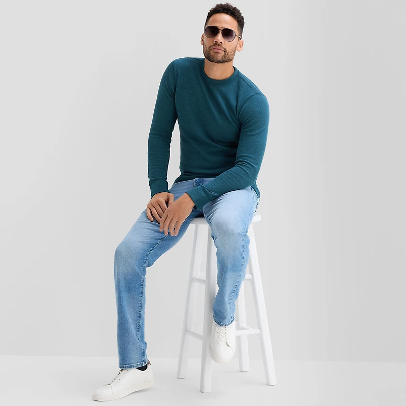 St. John's Bay Waffle Mens Crew Neck Long Sleeve Classic Fit Thermal Top