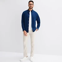 St. John's Bay Poplin Mens Long Sleeve Classic Fit Button-Down Shirt