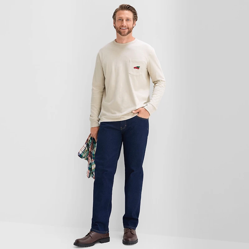 St. John's Bay Sueded Jersey Mens Crew Neck Long Sleeve T-Shirt