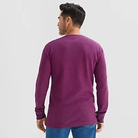 St. John's Bay Waffle Mens Crew Neck Long Sleeve Classic Fit Thermal Top