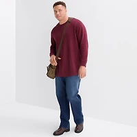 St. John's Bay Waffle Mens Crew Neck Long Sleeve Classic Fit Big and Tall Thermal Top