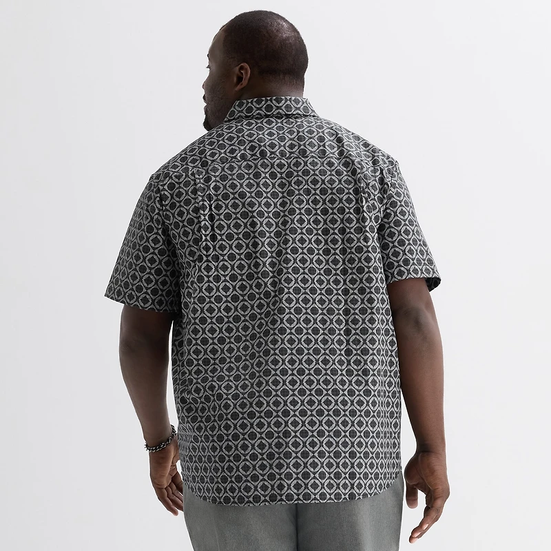 Shaquille O'Neal XLG™ Mens Short Sleeve Regular Fit Big and Tall Button-Down Shirt