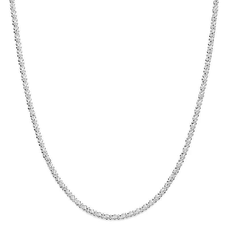 Sterling Silver Criss-Cross Chain Necklace