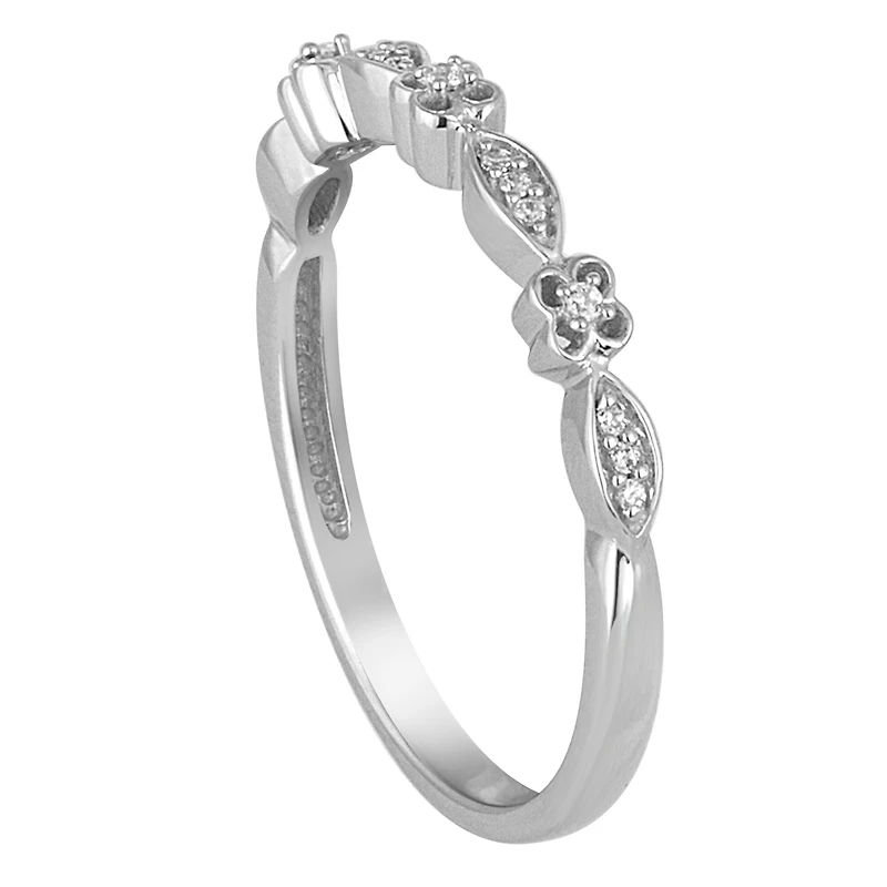 Womens Diamond Accent Natural White 10K Gold Wedding Band
