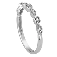 Womens Diamond Accent Natural White 10K Gold Wedding Band
