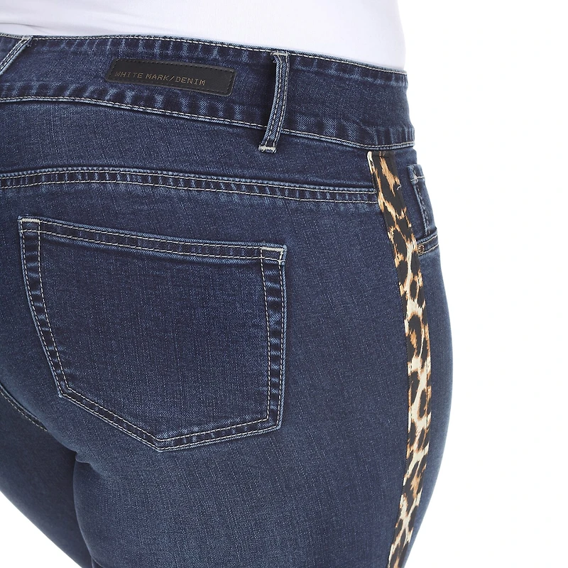 White Mark Womens Plus Mid Rise Stretch Fabric Skinny Fit Jegging Jean
