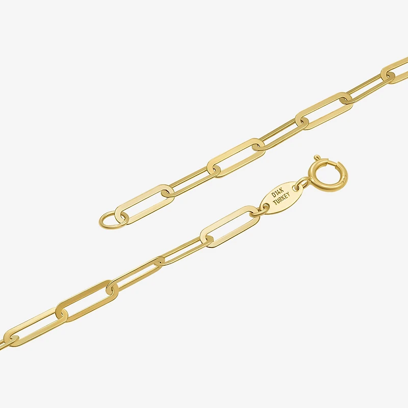 Womens 20 - 24 Inch 14K Gold Link Necklace Paperclip