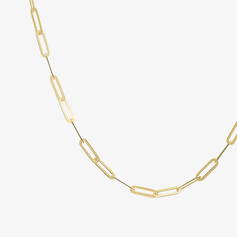 Womens 20 - 24 Inch 14K Gold Link Necklace Paperclip