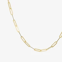 Womens 20 - 24 Inch 14K Gold Link Necklace Paperclip