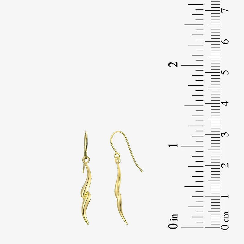 Womens 14K Gold Round Drop Earrings