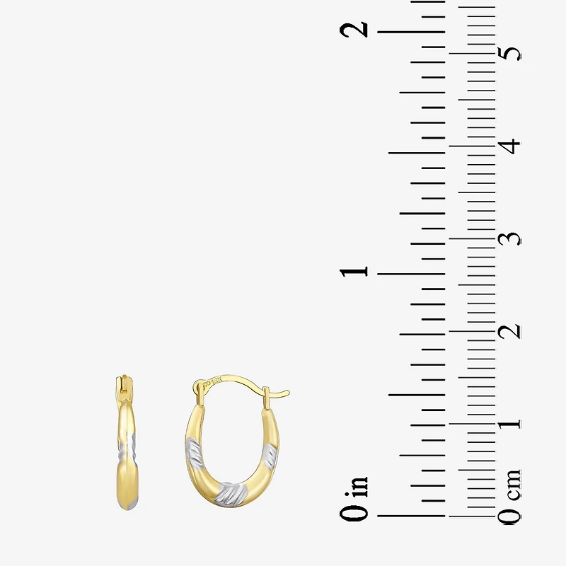 Womens 14K Gold 13.1mm Hoop Earrings