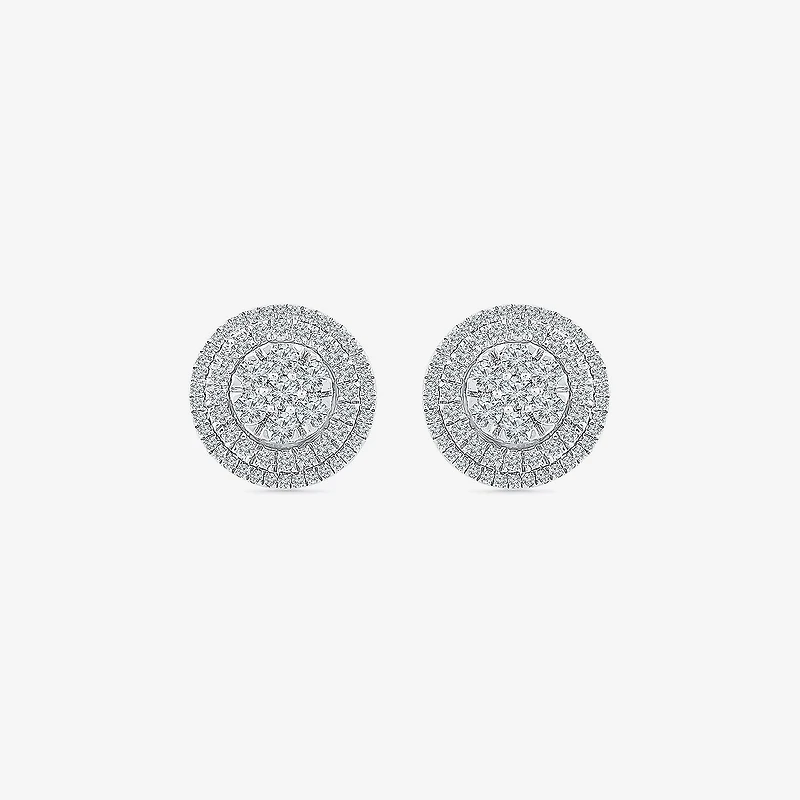 Diamond Blossom 1 CT. T.W. Natural White Diamond 10K Gold 12mm Stud Earrings