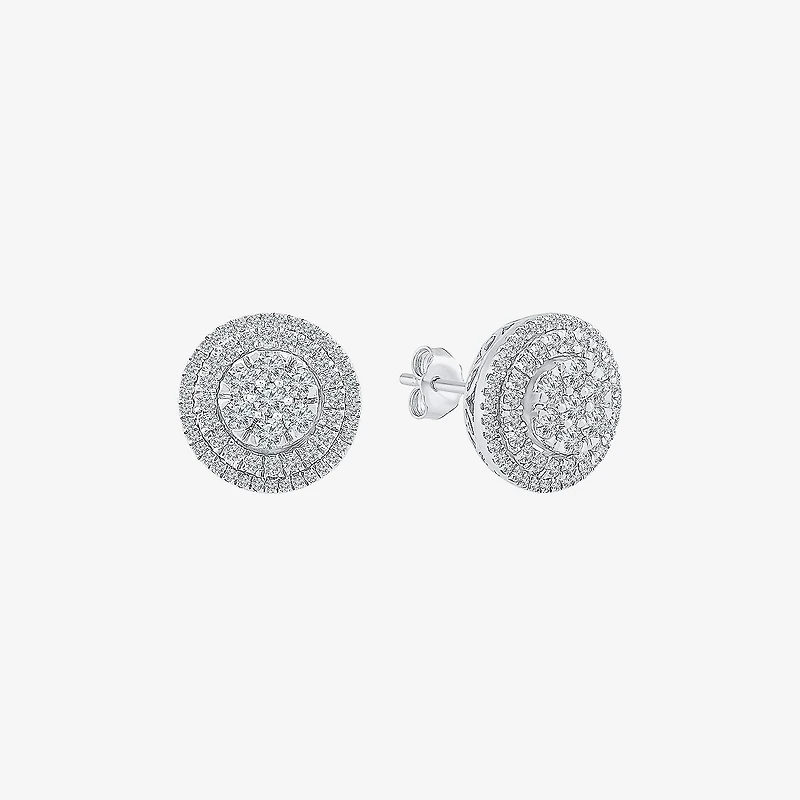 Diamond Blossom 1 CT. T.W. Natural White Diamond 10K Gold 12mm Stud Earrings