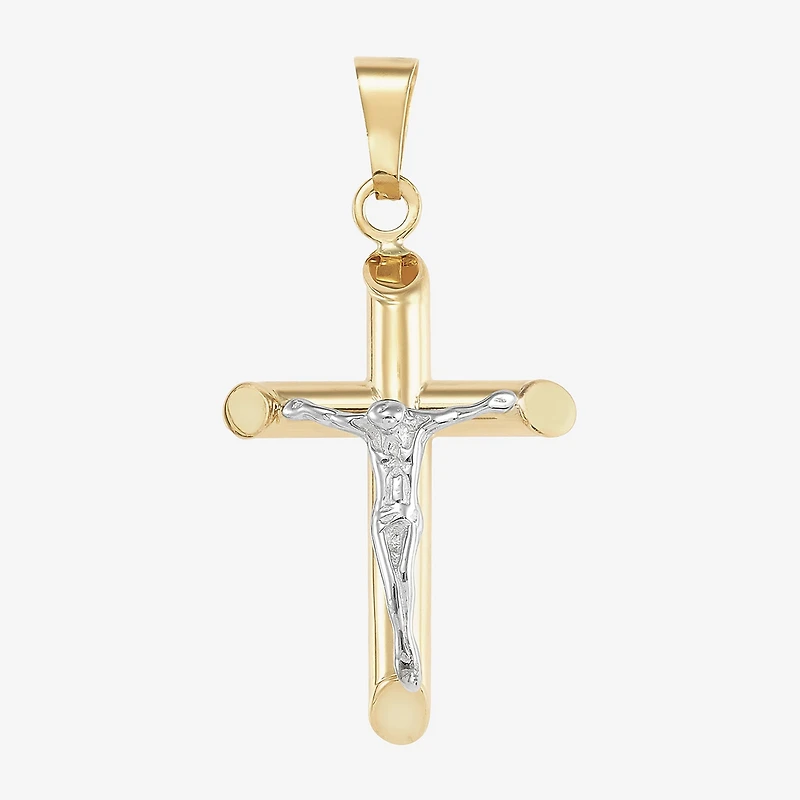 Crucifix Unisex Adult 14K Two Tone Gold Cross Pendant