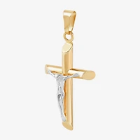 Crucifix Unisex Adult 14K Two Tone Gold Cross Pendant