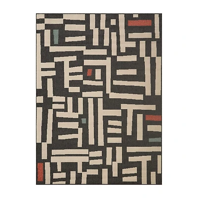LR Home Graphic Print Indoor Outdoor Rectangular Area Rug