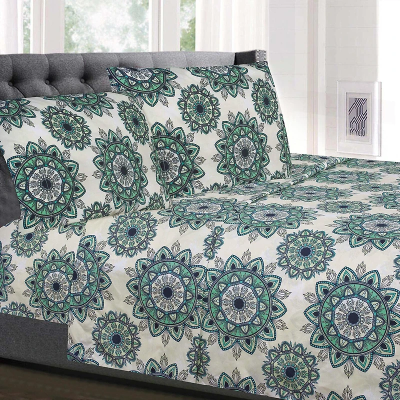 Sweet Home Collection™ Ashley Printed Sheet Set, Double Brushed Microfiber