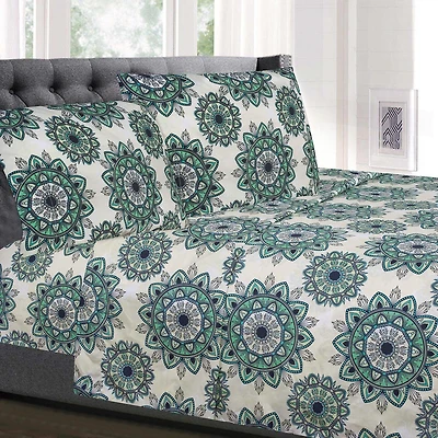 Sweet Home Collection™ Ashley Printed Sheet Set, Double Brushed Microfiber