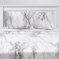 Sweet Home Collection™ Marble Printed Sheet Set, Double Brushed Microfiber