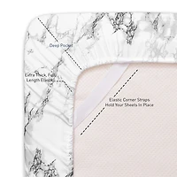 Sweet Home Collection™ Marble Printed Sheet Set, Double Brushed Microfiber