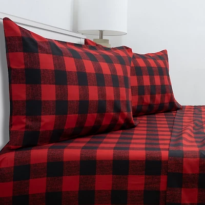 Sweet Home Collection™ Buffalo Printed Sheet Set, Double Brushed Microfiber