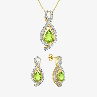 Womens Gemstone 14K Gold Over Silver 2-pc. Pear Jewelry Set