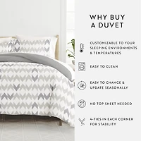 Casual Comfort Chevron Sleep Pattern Oversized Reversible Duvet Cover Set
