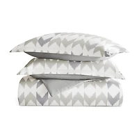 Casual Comfort Chevron Sleep Pattern Oversized Reversible Duvet Cover Set