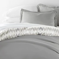 Casual Comfort Chevron Sleep Pattern Oversized Reversible Duvet Cover Set