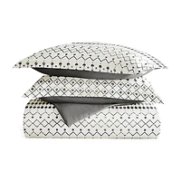Casual Comfort Etched Gate Pattern Oversized Reversible Duvet Cover Set