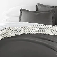 Casual Comfort Etched Gate Pattern Oversized Reversible Duvet Cover Set