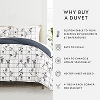 Casual Comfort Flower Field Pattern Oversized Reversible Duvet Cover Set