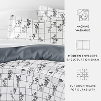 Casual Comfort Flower Field Pattern Oversized Reversible Duvet Cover Set