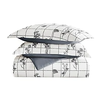 Casual Comfort Flower Field Pattern Oversized Reversible Duvet Cover Set