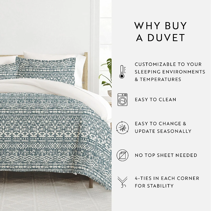 Casual Comfort Modern Rustic Pattern Oversized Reversible Duvet Cover Set