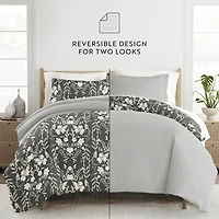Casual Comfort Secret Garden Pattern Oversized Reversible Duvet Cover Set
