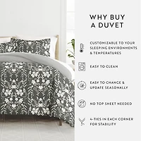 Casual Comfort Secret Garden Pattern Oversized Reversible Duvet Cover Set