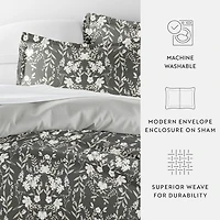 Casual Comfort Secret Garden Pattern Oversized Reversible Duvet Cover Set