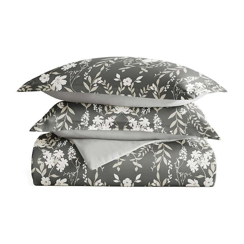 Casual Comfort Secret Garden Pattern Oversized Reversible Duvet Cover Set