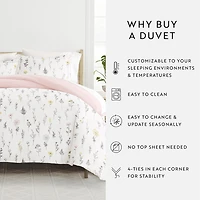 Casual Comfort Wild Flower Pattern Oversized Reversible Duvet Cover Set