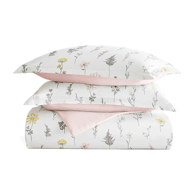 Casual Comfort Wild Flower Pattern Oversized Reversible Duvet Cover Set