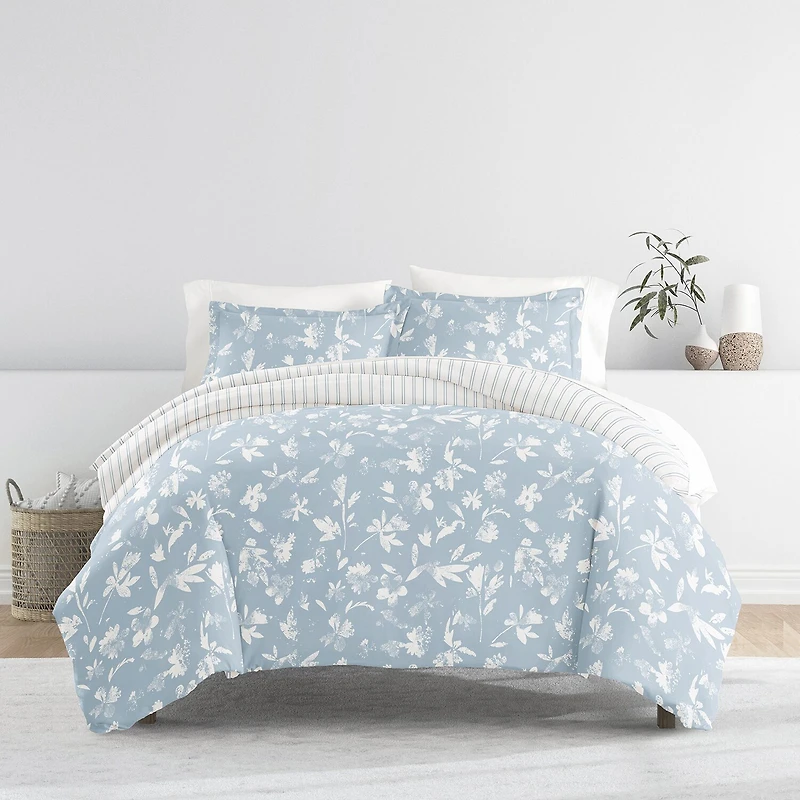 Casual Comfort Country Home Pattern Oversized Reversible Duvet Cover Set